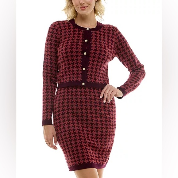 Taylor Dresses & Skirts - Taylor - Houndstooth Cropped Jacket & Bodycon Dress - NWT - Size XS